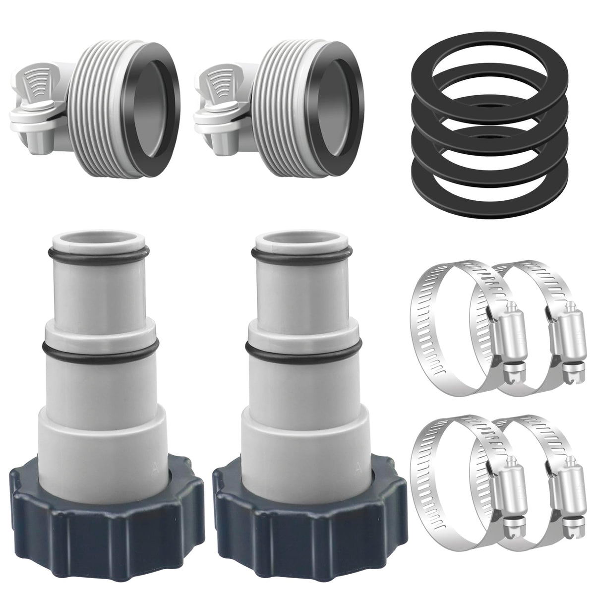 Aecsze A-type pool hose adapter converting 1.25 to 1.5 inches for a secure fit