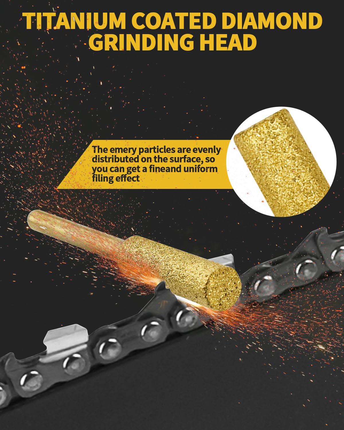 Aecsze titanium-plated emery bit 7/32 inch for efficient grinding