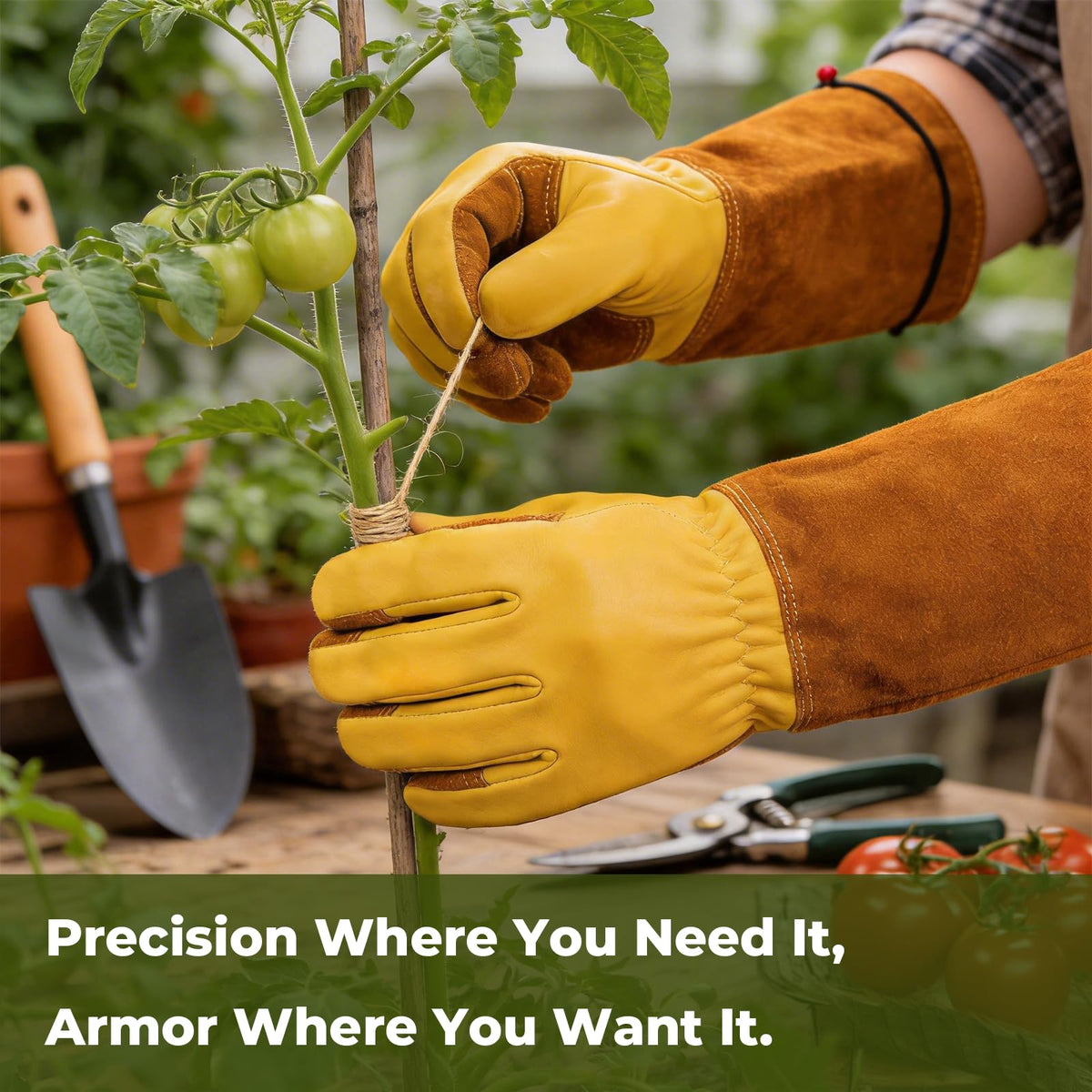 Breathable leather keeps hands cool during long garden sessions with Aegend gloves.