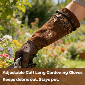 Aegend garden gloves show breathable leather for all day comfort