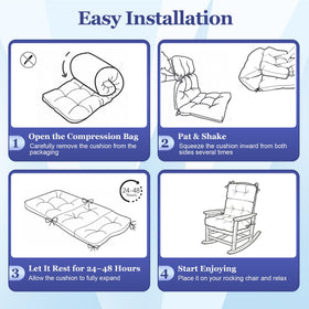 Aegisun easy-care cushion expands and lofts after unboxing.
