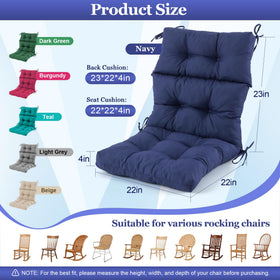 Aegisun rocking-chair cushion seat view with breathable memory foam comfort.