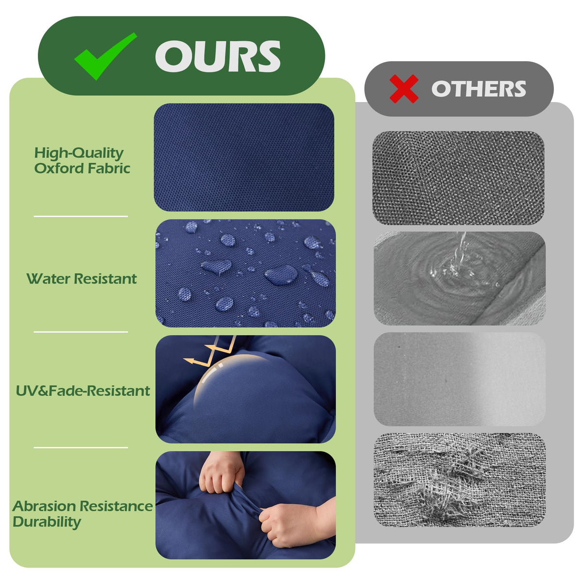 Aegisun high-density foam shreds provide balanced neck and back support.