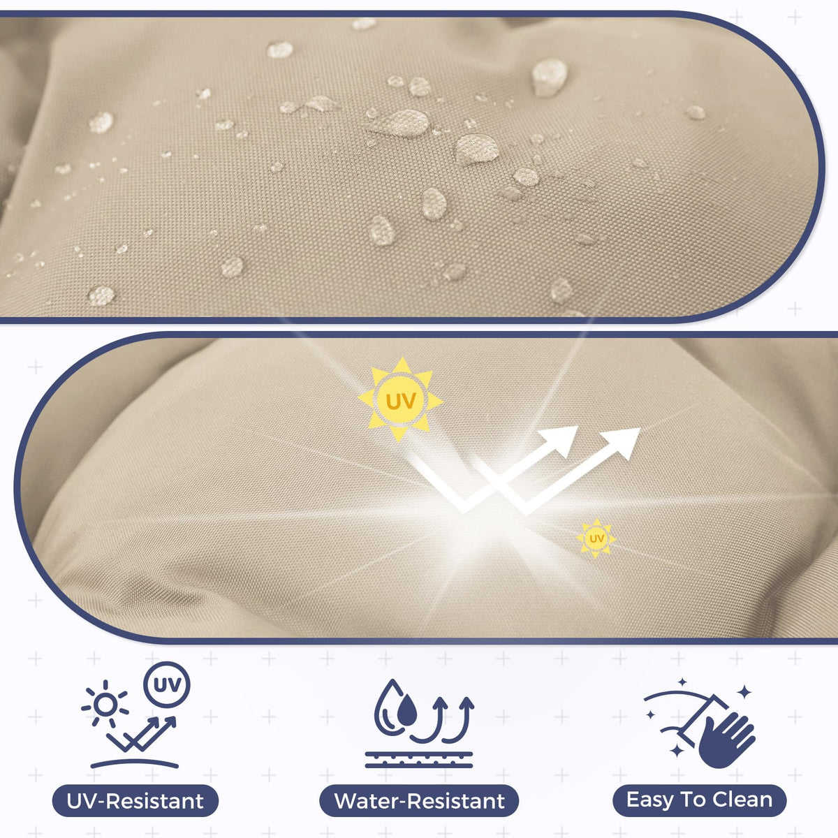 Aegisun cushion fabric 300GSM with TPU backing resists moisture and fading.
