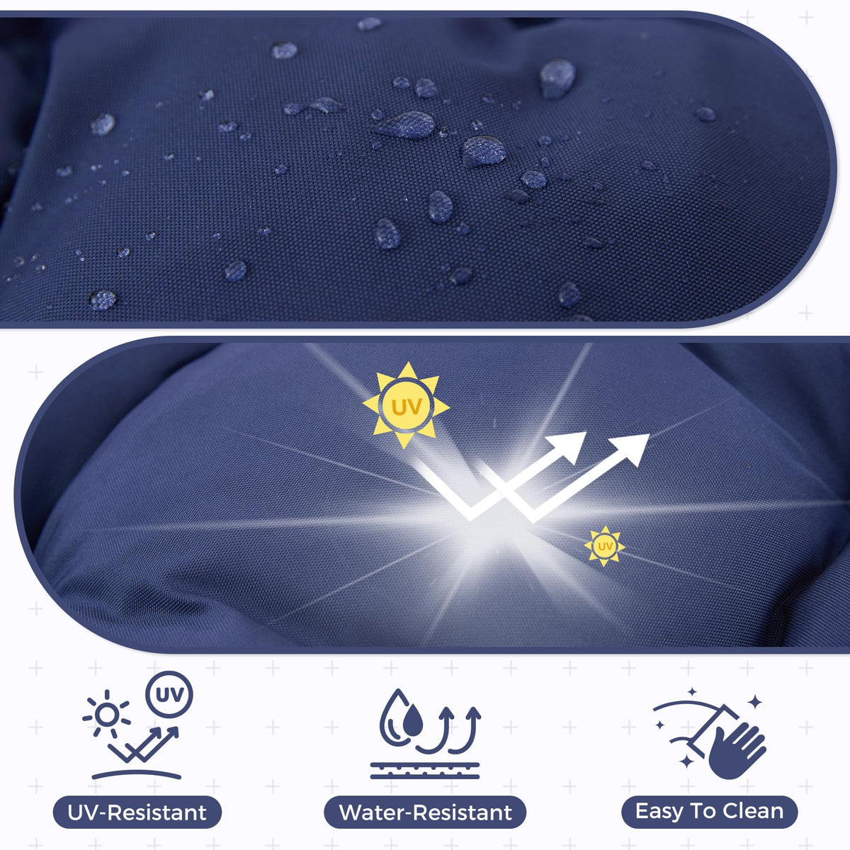 Aegisun U-shaped navy cushion 19x19x5 for versatile outdoor seating options.