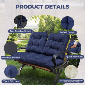Aegisun U-shaped navy cushion 19x19x5, second seat, ideal for flexible arrangements.