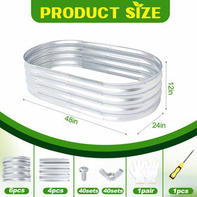 AEIMIJPQ galvanized garden bed provides durable outdoor planting for year-round use.