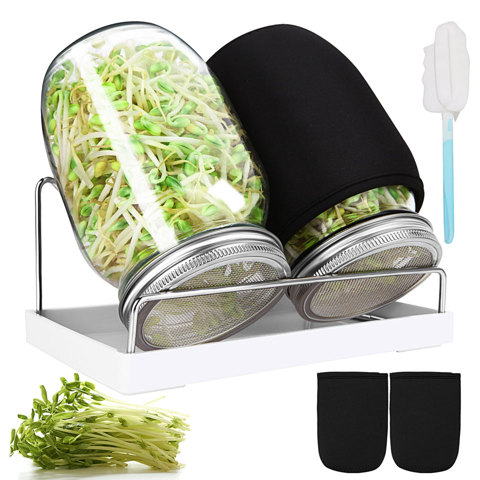 AeKahtay Sprouting Jar Kit: two 32 oz jars ready for home sprouts