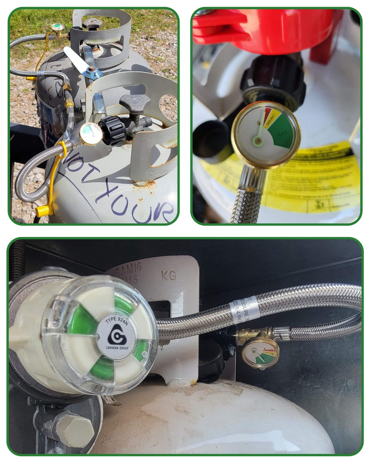 Aekops dual-tank connection hose enabling versatile RV setup