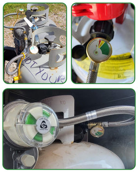 Aekops dual-tank connection hose enabling versatile RV setup
