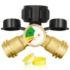 Aekops propane tank splitter with brass body for durable two‑way camping use