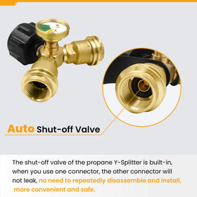 Aekops brass splitter with dual-threaded POL and QCC Typ1 compatibility