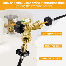 Aekops splitter gauge lit at night for easy fuel level checks