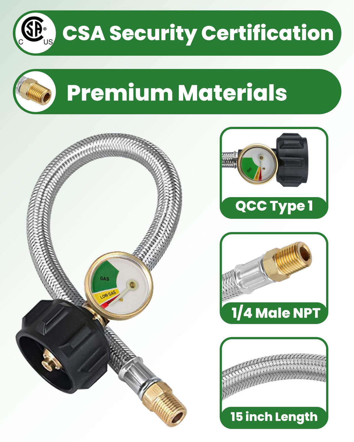 Aekops QCC Type 1 fitting on an RV propane hose
