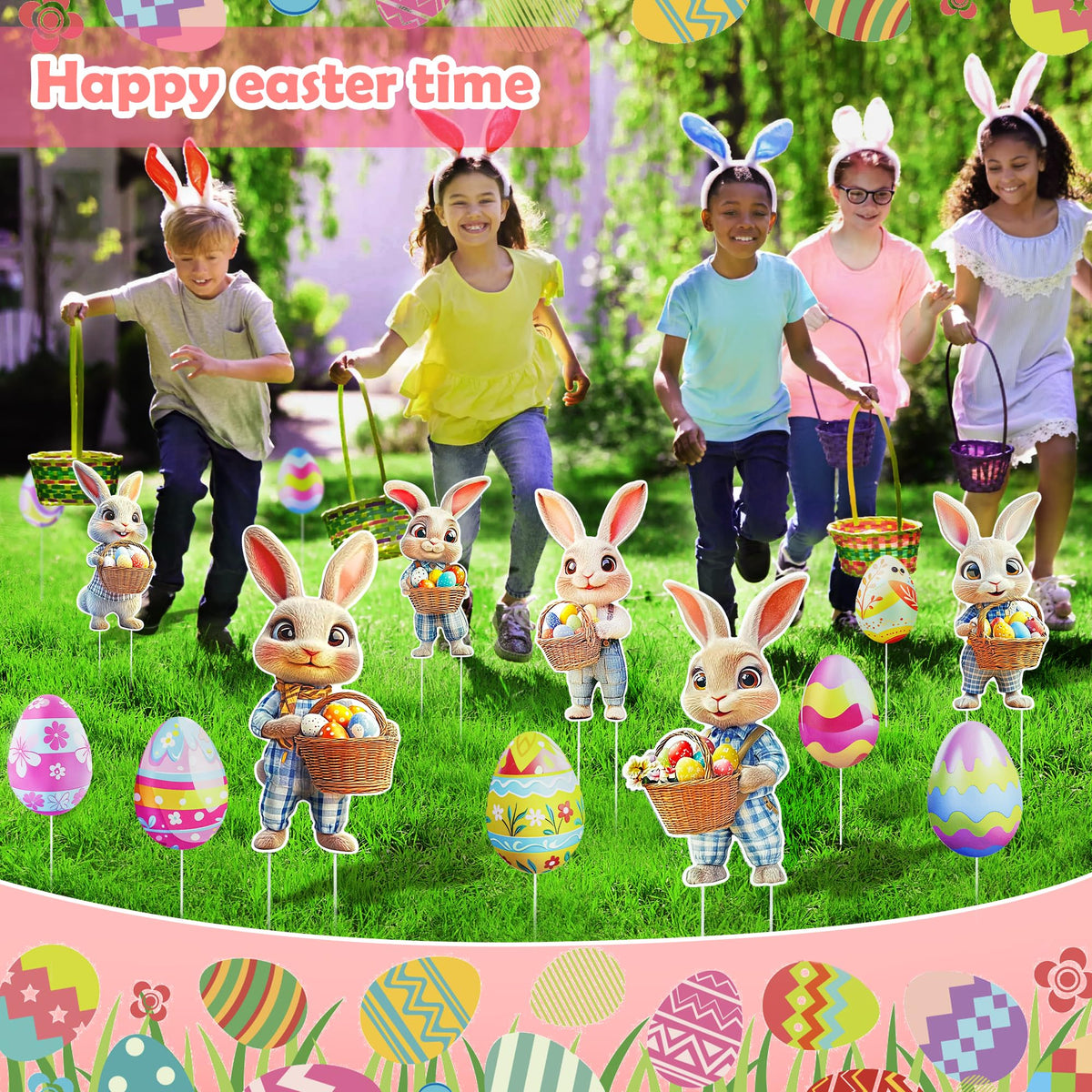 aeloer Easter eggs signs colorful collection boosts festive yard charm