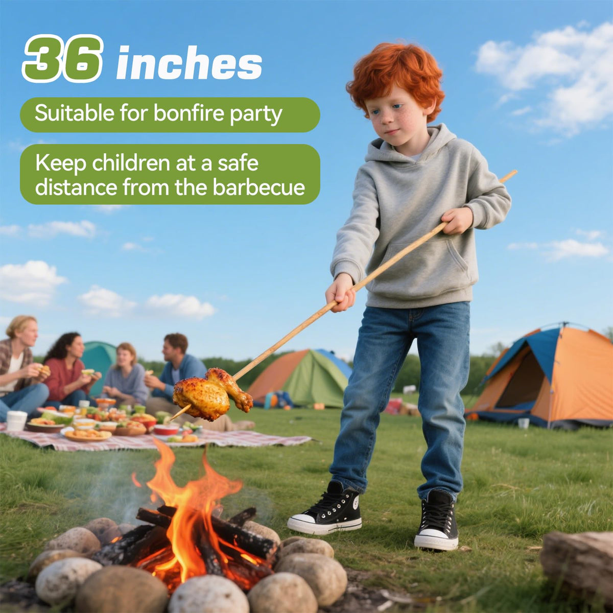 Aerisque bamboo skewers perfect for kebabs on the grill during barbecues.