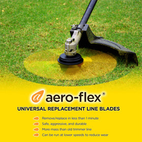 Aero-Flex durable copolymer blades resist breaks when hitting obstacles