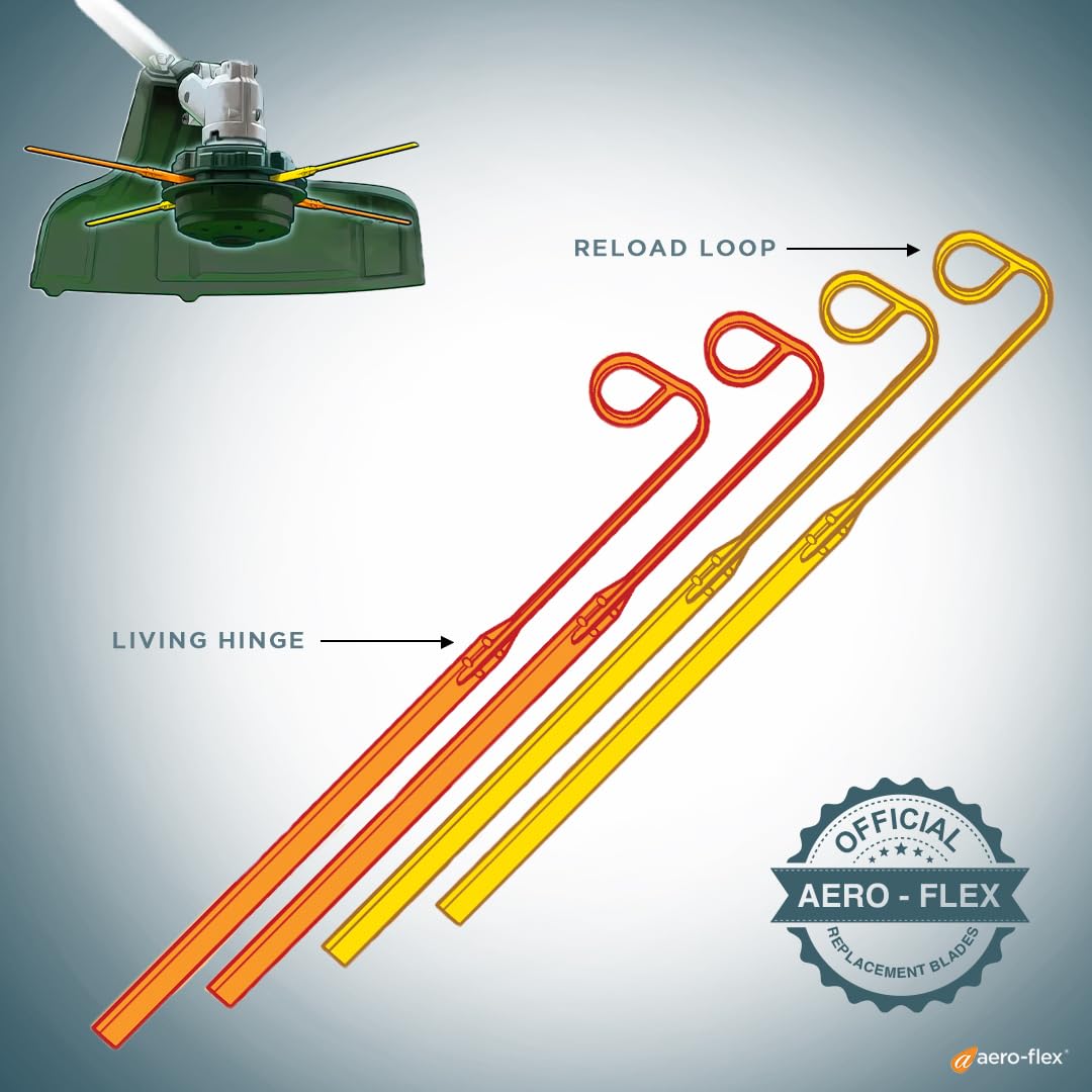 Aero-Flex four-blade cutting radius for even landscape finish