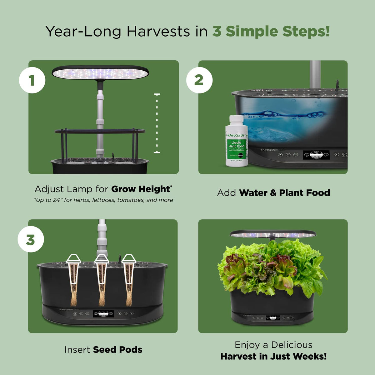 AeroGarden Bounty Basic is easy to assemble and start