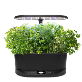 AeroGarden Bounty Basic with lights on supports rapid indoor growth