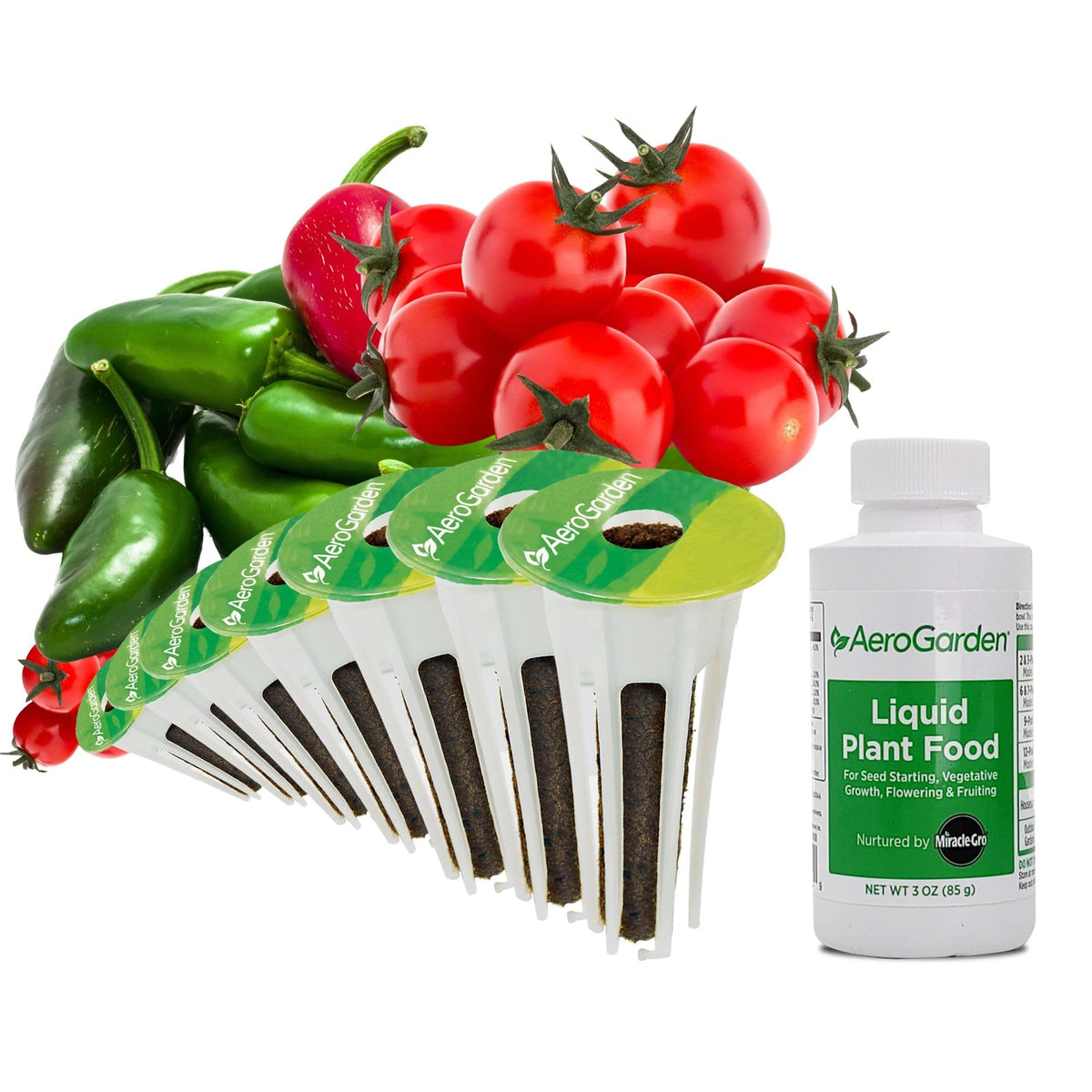 AeroGarden Salsa Garden Seed Pod Kit shows the complete 9-pod set for year-round harvests.
