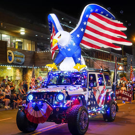 AerWo 6ft eagle inflatable for car parades and yard displays with striking patriotic appeal.