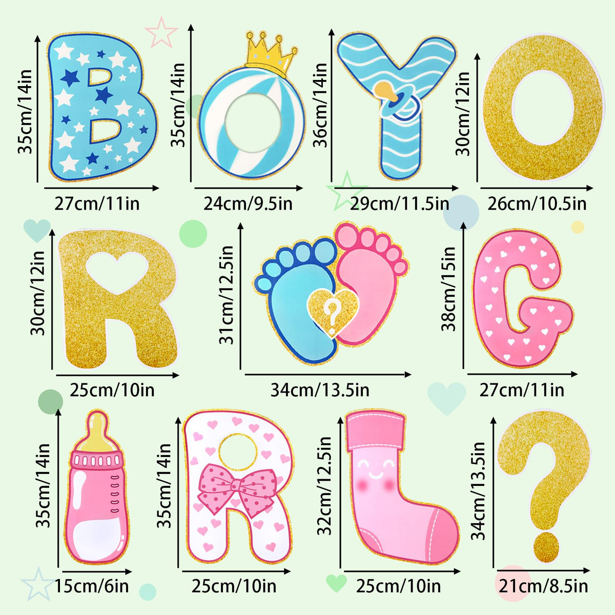 AerWo baby bottle sign for playful gender reveal displays that pop outdoors