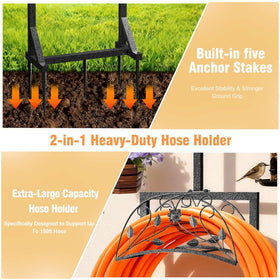 AESOME stand stands 60.6 inches tall for elevated hose storage.