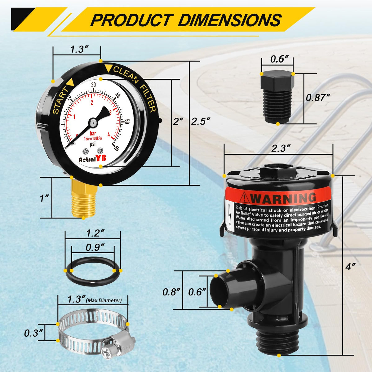 AetralYB compatibility label demonstrates broad pool filter compatibility