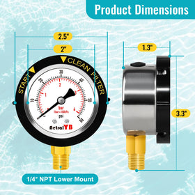 Bottom mount 1/4-NPT thread for fast installation