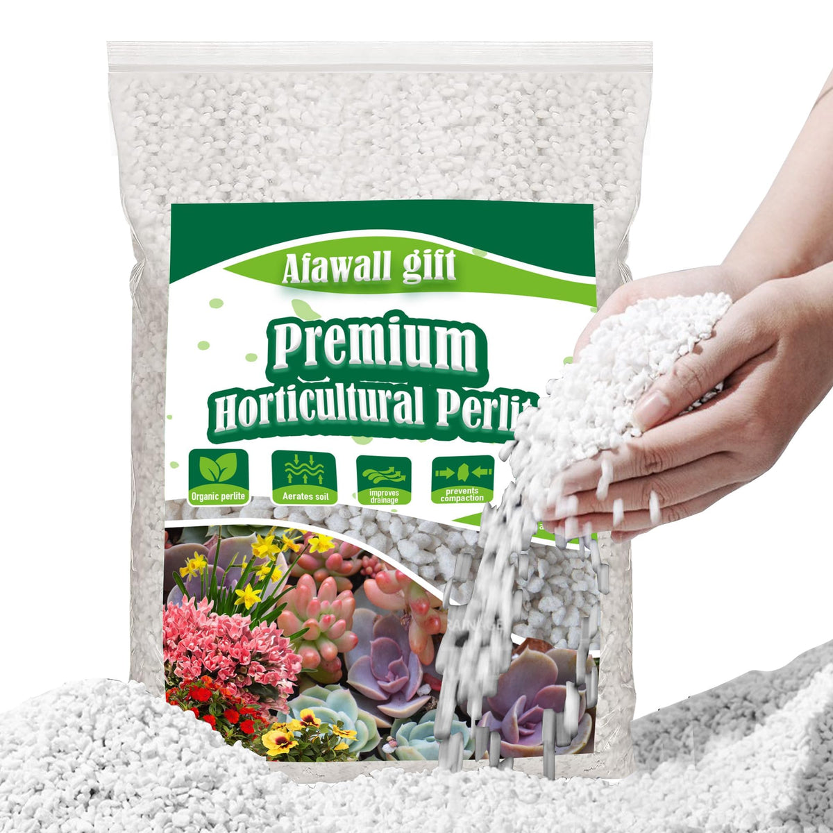 Afawall Gift 8QT perlite bag enhances soil conditioning and moisture control