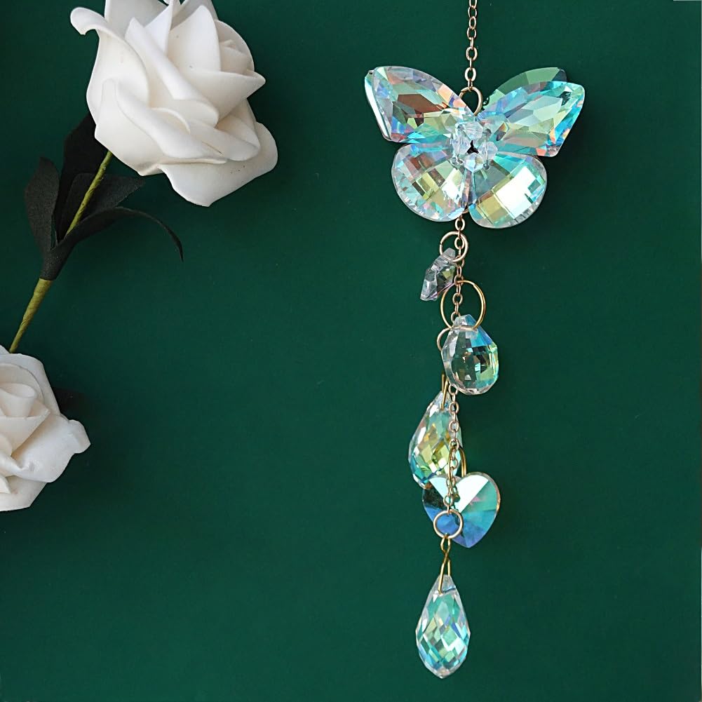 Afiaiwei premium K9 crystal butterfly sun catcher highlights sparkle