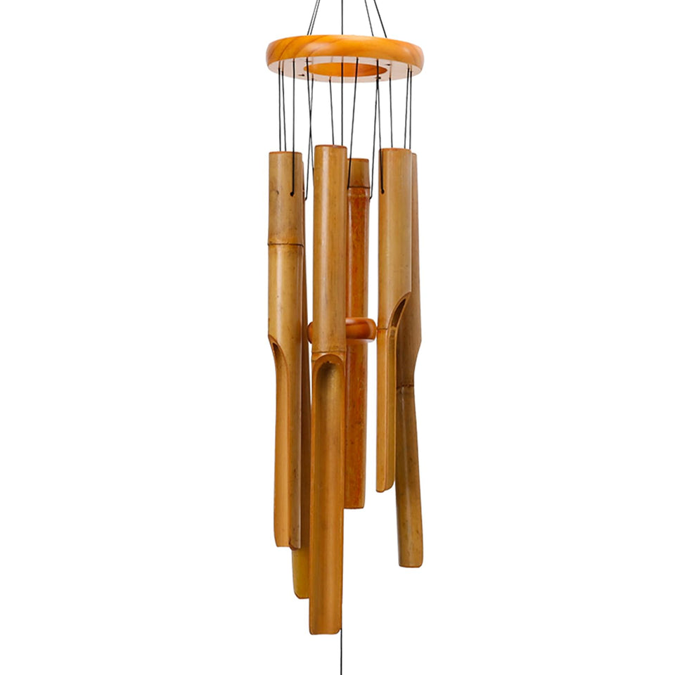Afirst bamboo wind chimes 38-inch outdoor display with durable design for garden ambiance.
