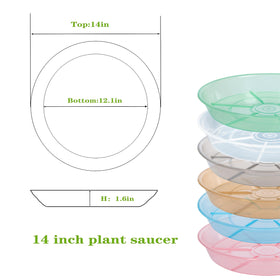 Afrine 14-inch plant saucer bottom view showing wide catchment area