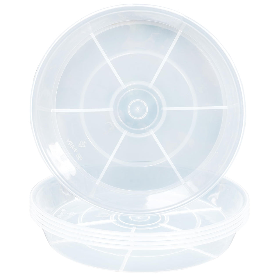 Afrine 8-inch plant saucer top view catching excess water for indoor plants.