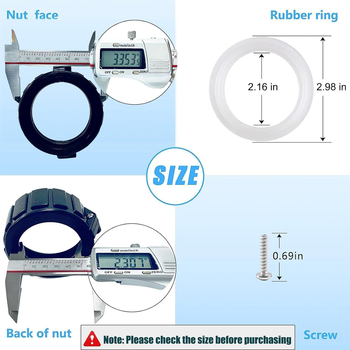 AFZZ pump union split nut kit with washers for secure seals
