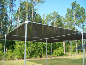 Agfabric black shade cloth blends with spaces, reduces glare.