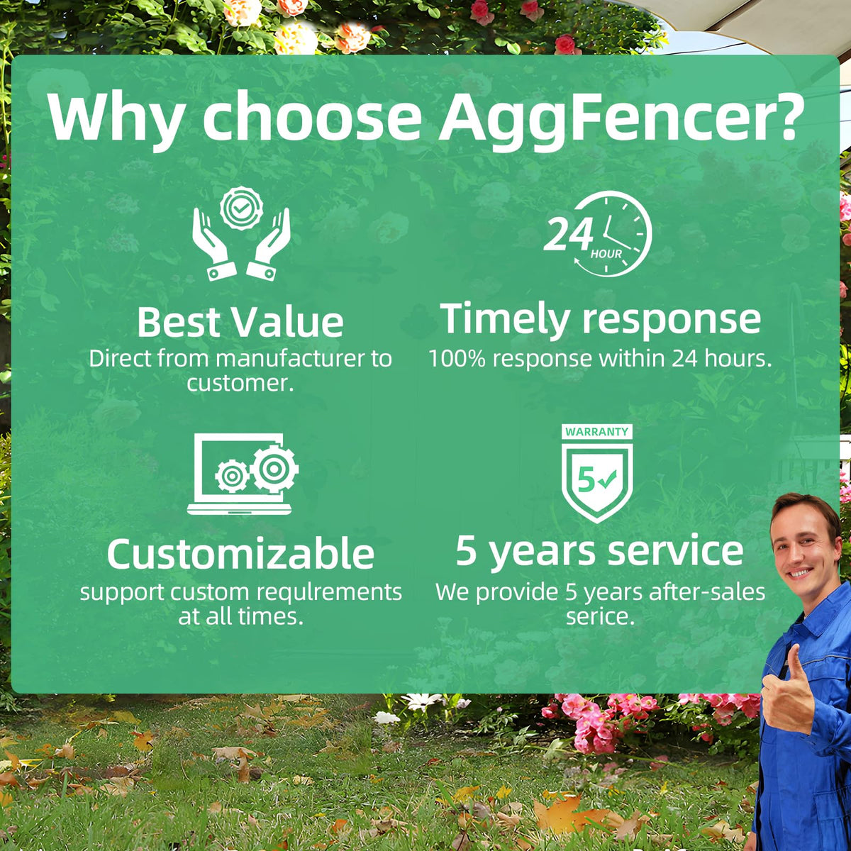AggFencer durable PE material resists sun and rain for repeated seasonal use.