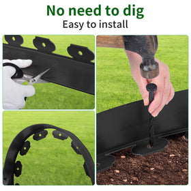 AggFencer flower-bed border helps prevent mulch spill and weed intrusion.