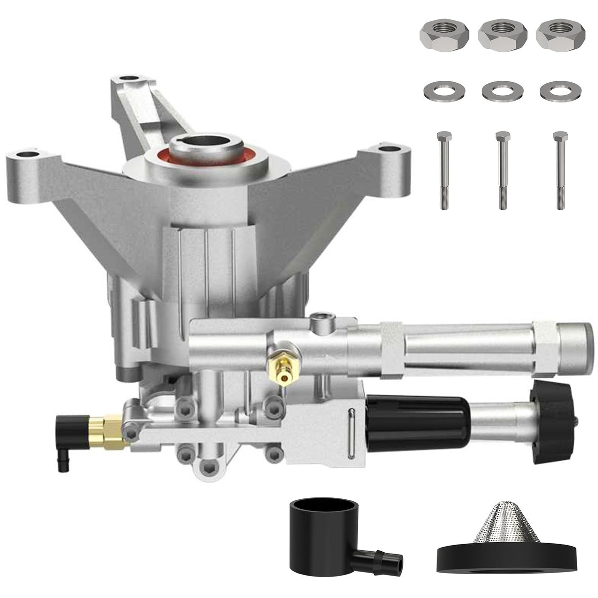 AgiiMan 7-8-inch shaft vertical pump head front view for durable pressure washing.