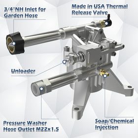 AgiiMan 7-8-inch shaft vertical pump head inlet outlet ports enable flexible setup.