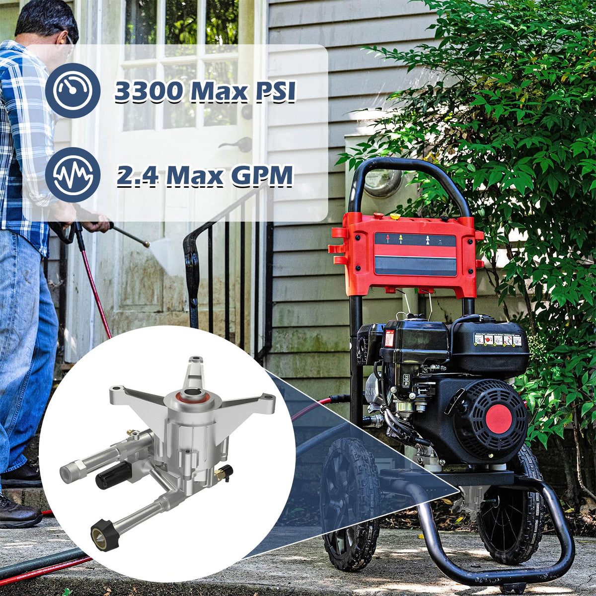 AgiiMan 7-8-inch shaft vertical pump head side view highlights rugged construction.