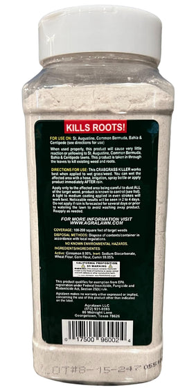 Agralawn Crabgrass Killer being applied on a lawn to manage crabgrass while preserving turf.