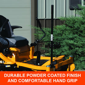 Multi fit Agri-Fab bracket on diverse zero-turn mowers for versatility