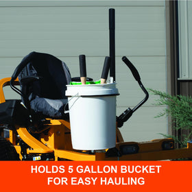Powder-coated 1 inch tube bracket on mower withstands outdoor use