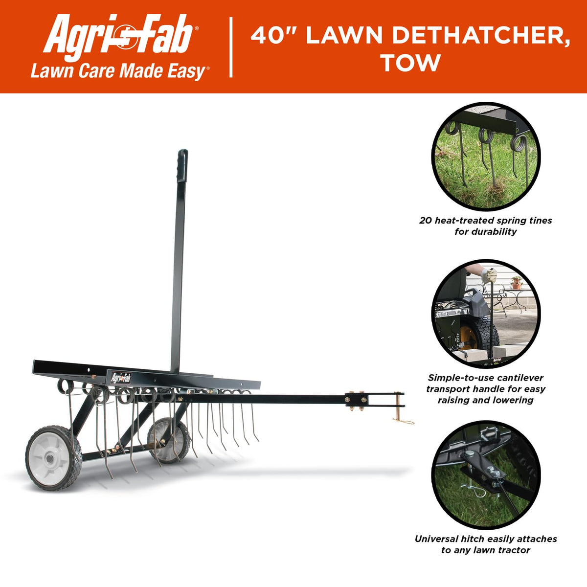 Agri-Fab 45-0294 dethatcher USA-made durable lawn care tool