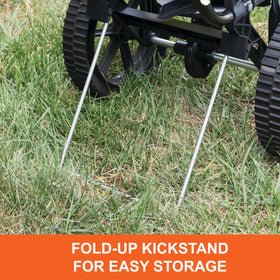 Agri-Fab 45-0566 with 10-inch flat-free tires for smooth spreading.