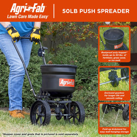 Fold-up kickstand on Agri-Fab 45-0566 for easy wall storage.