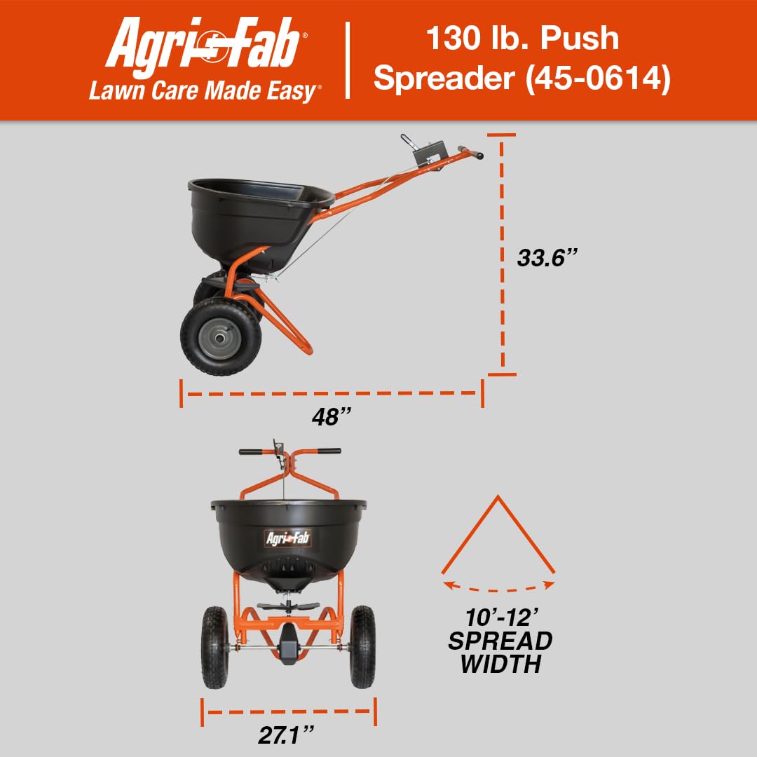 Agri-Fab 45-0614 13x4 pneumatic tires provide stable handling.