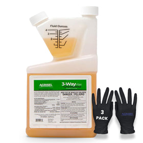 Agrisel 3 Way Max Weed Killer bottle shows broadleaf weed control for lawns